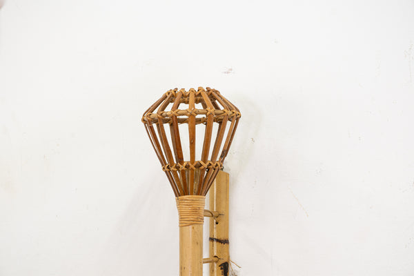 Pair of Cane and Bamboo wall Sconces