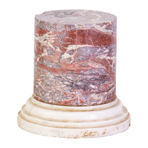 Antique Marble Specimen Column in Red and Grey Marble