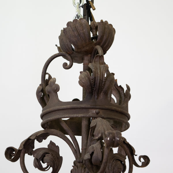 A Fine Antique Forged Iron Chandelier