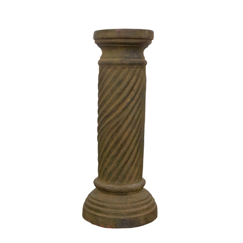 A Patinated Spiral Twist Terracotta Column