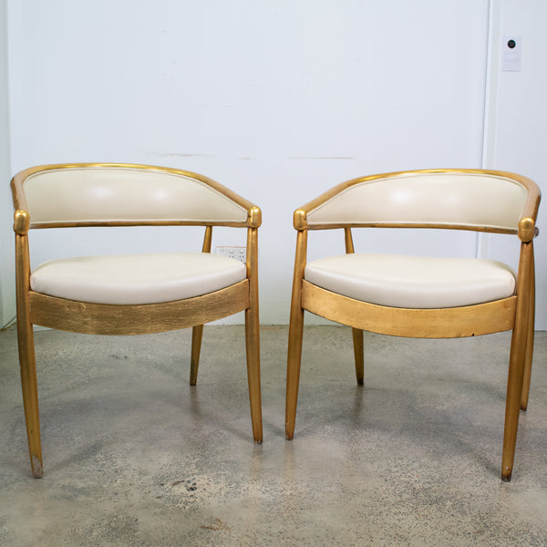 Pair of Giltwood Gaming Chairs by James Mont