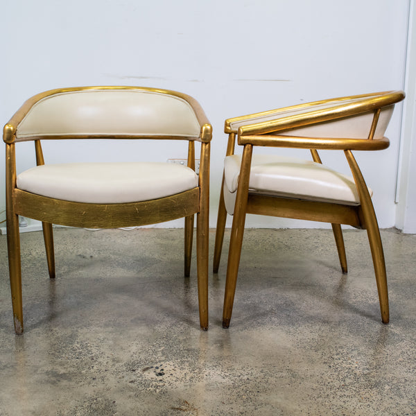 Pair of Giltwood Gaming Chairs by James Mont