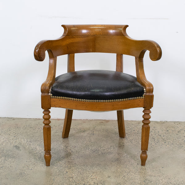 Empire Style French Oak Horseshow Desk Chair