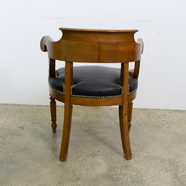 Empire Style French Oak Horseshow Desk Chair