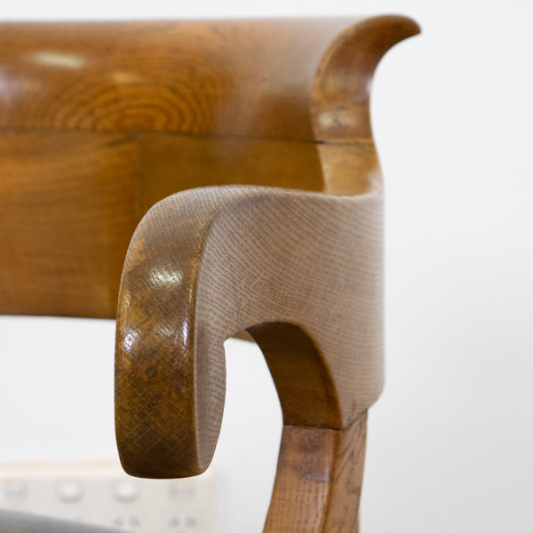 Empire Style French Oak Horseshoe Desk Chair