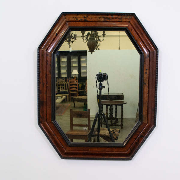 French Octagonal Tortoiseshell Mirror