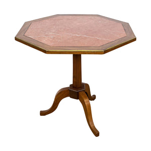 French Octagonal Side table Inset with Verona Marble