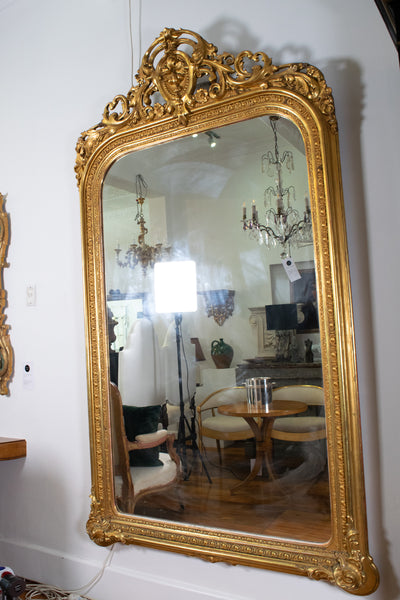A Louis XVI Style Giltwood Overmantel Mirror
