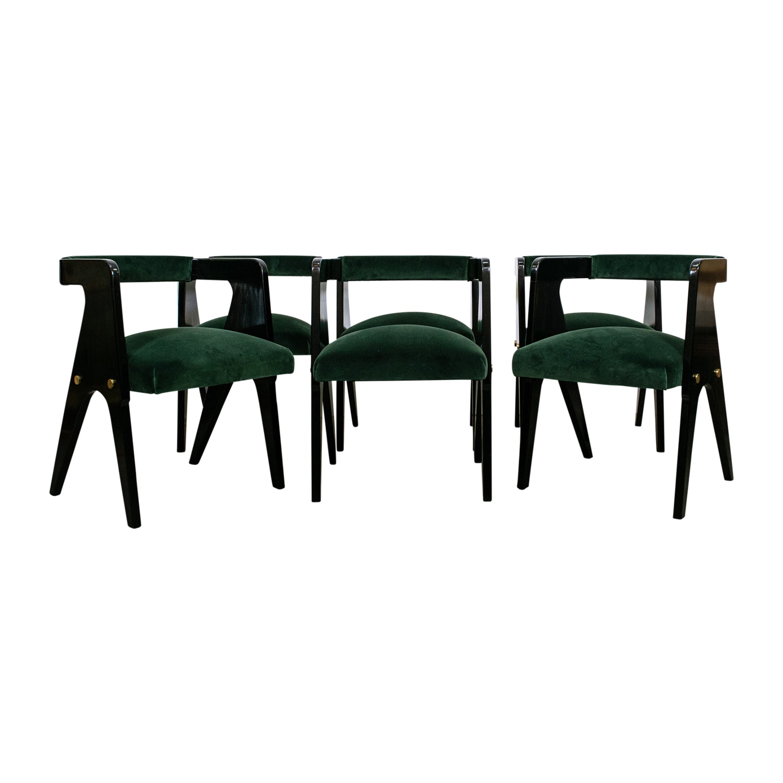 A set of six Australian Mid Century  "compass" Chairs attributed to Schulim Krimper
