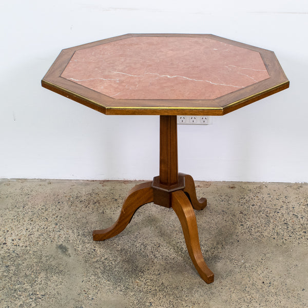 French Octagonal Side table Inset with Verona Marble