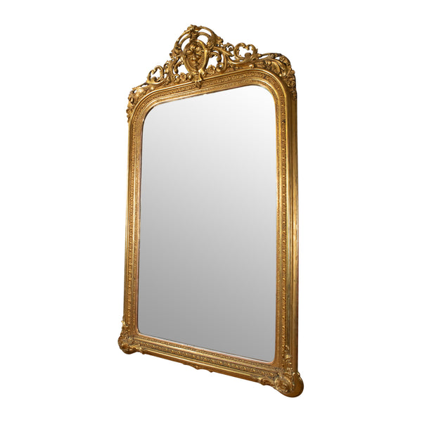 A Louis XVI Style Giltwod Overmantel Mirror