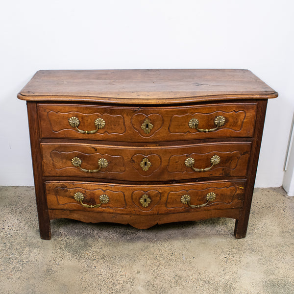 A Mid-18th Century Louis XV Bow Fronted Walnut Commode