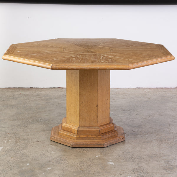 Jean-Claude Mahey Cerused Oak Octagonal table