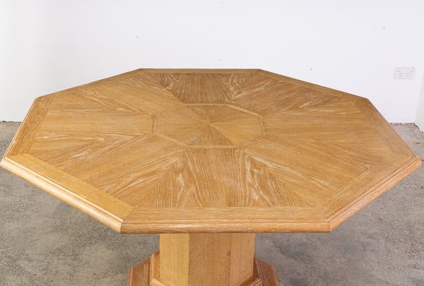 Jean-Claude Mahey Cerused Oak Octagonal table