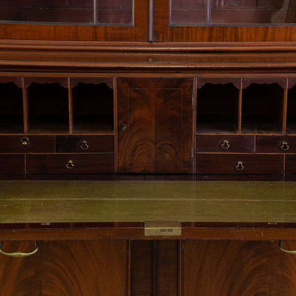 George III Mahogany Bureau Bookcase