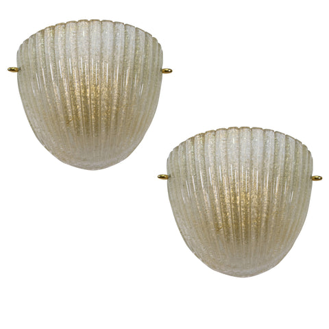 Murano Shell Wall Sconces with "Aventurine"