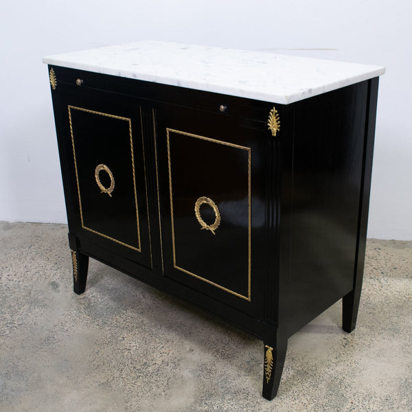 A Mid-Century Ebonised Empire Style Drinks Cabinet