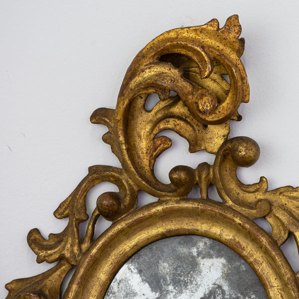 Pair of 18th Century Small Rococo Giltwood Mirrors