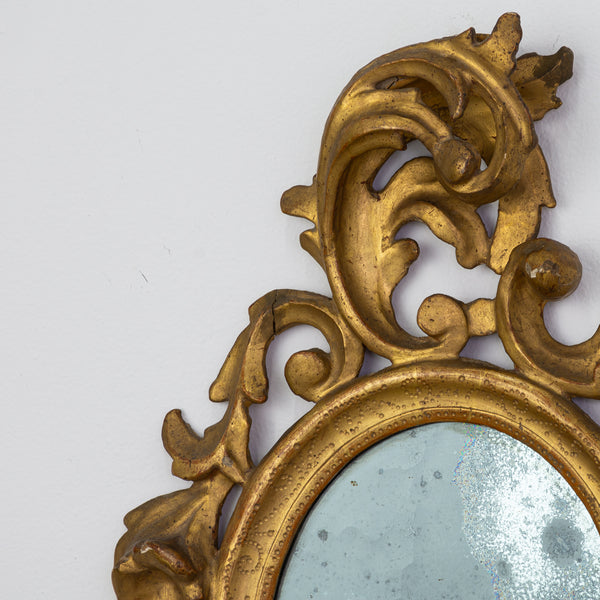 Pair of 18th Century Small Rococo Giltwood Mirrors