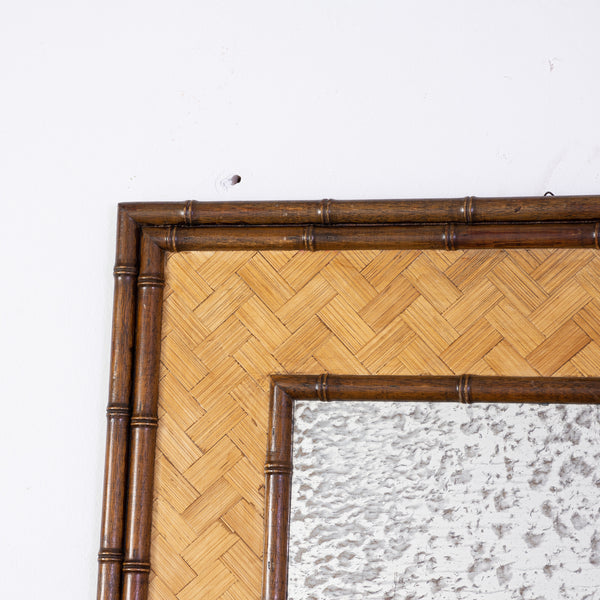 Faux Bamboo and Rattan Mirror
