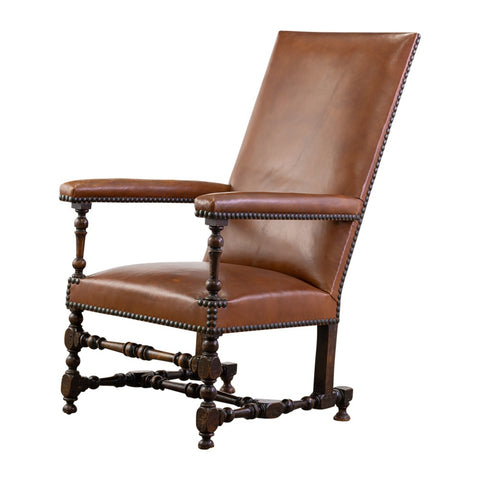 A Louis XIII Walnut Library Chair
