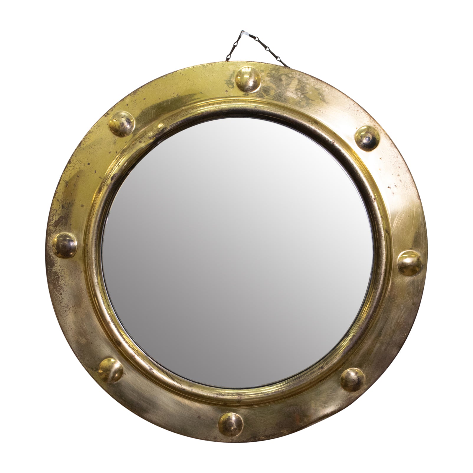 English Brass Convex Mirror