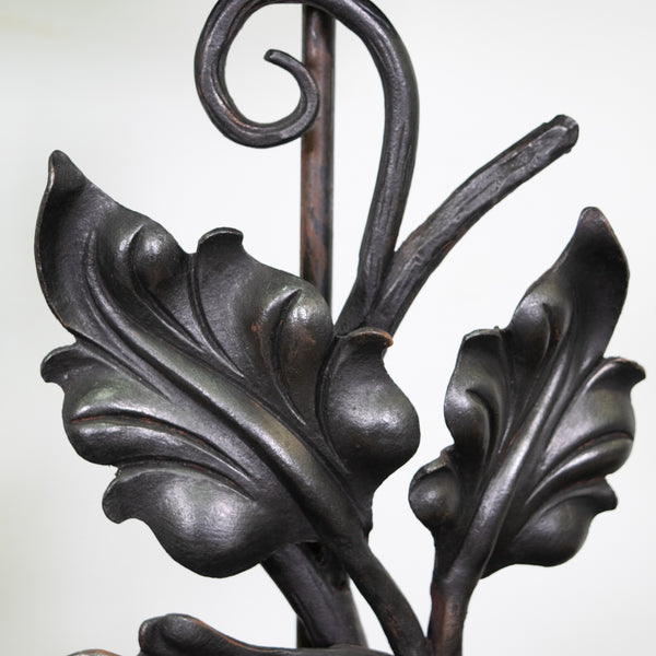 Pair of Mounted Forged Andirons Lamps 
