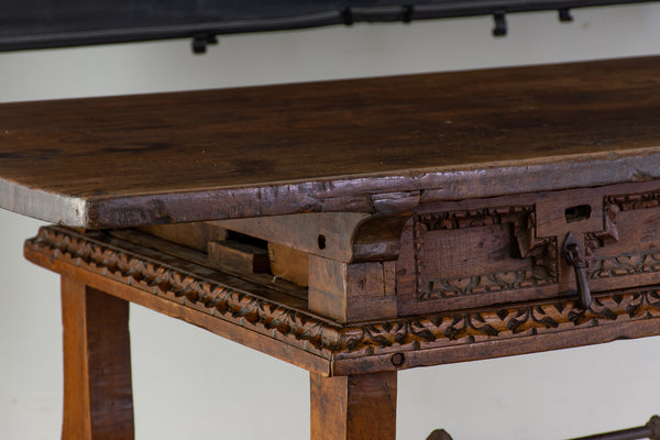 A Substantial 17th Century Spanish Chestnut Six Drawer Console