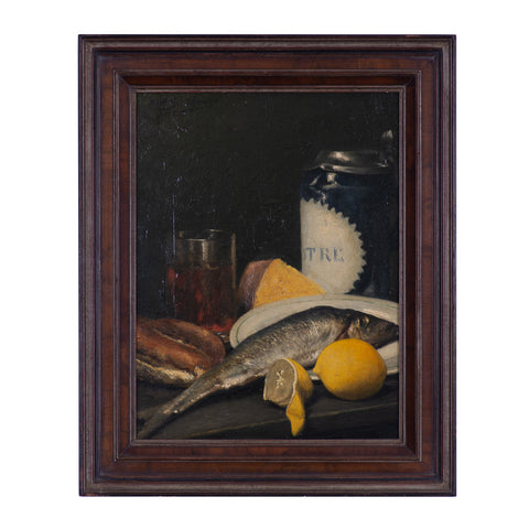Still life with fish and lemon
