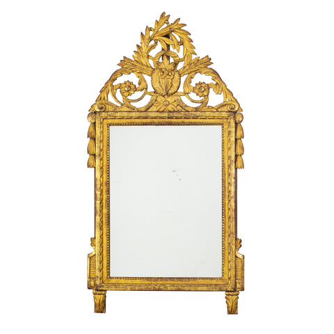 Louis XVI period Giltwood Overmantel Mirror