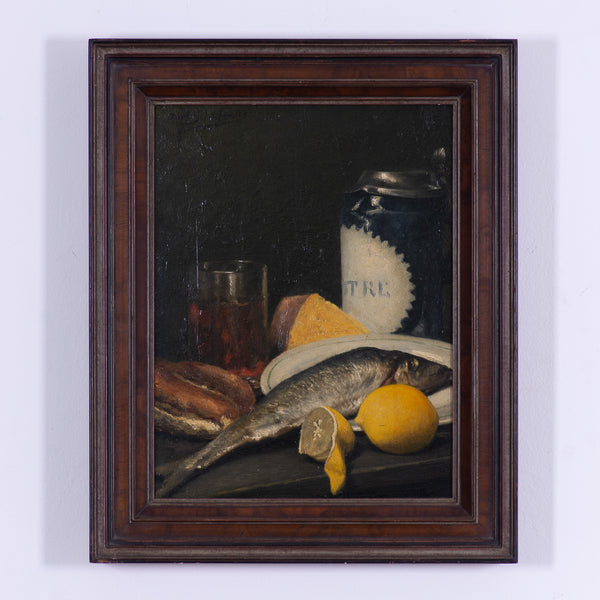 Still life with fish and lemon