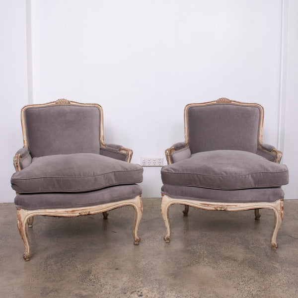 Pair of Antique Louis XV Style Bergeres