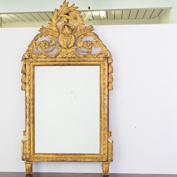 Louis XVI period Giltwood Overmantel Mirror