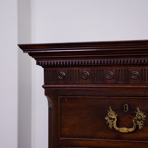 A George III period mahogany Secretaire Chest on Chest