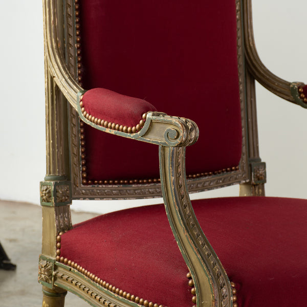 Pair of Louis XVI  flat-backed Armchairs