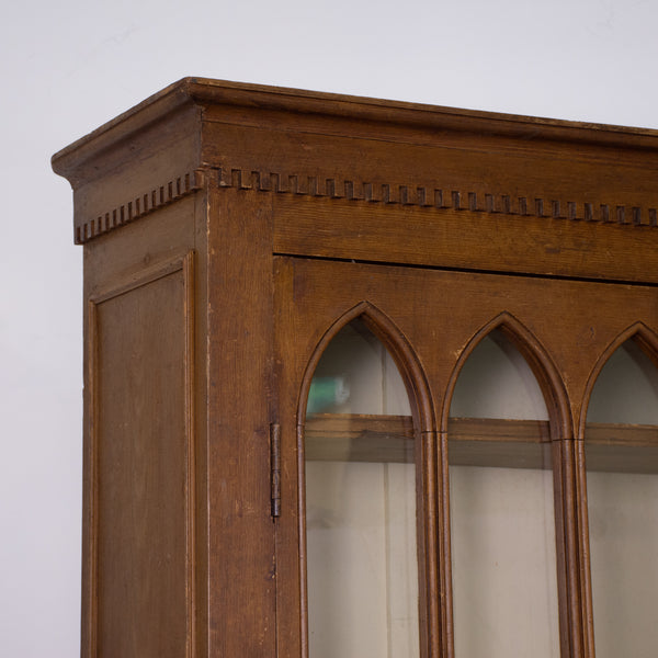 19th Century Gothic Faux Grained Bookcase