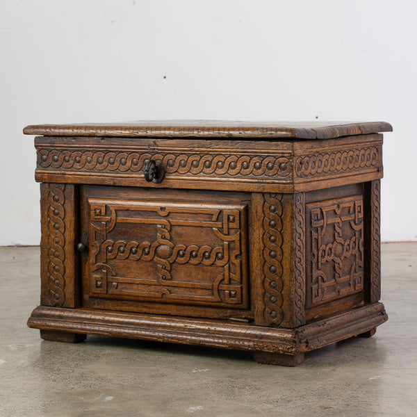 A Petite 18th Century French Oak Chest/Side Table
