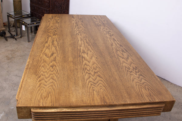 French Art Deco Cerused Oak Table