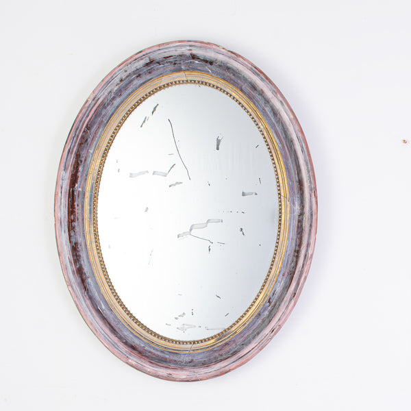 19th Century French Oval Gilt-Geso Mirror